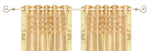 Golden sari grommet top curtains hung at a window