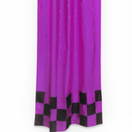 Lavender sari tab top curtains hung at a window