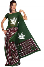Georgette sari shown draped on a model