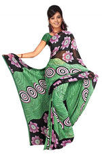 Georgette sari shown draped on a model