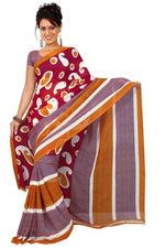 Georgette sari shown draped on a model