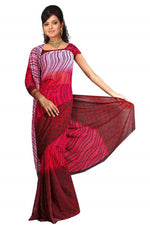 Georgette sari shown draped on a model
