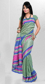 Georgette sari shown draped on a model