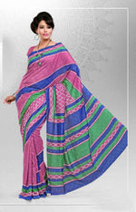 Georgette sari shown draped on a model