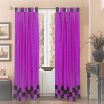 Lavender sari tab top curtains hung at a window