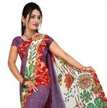 Georgette sari shown draped on a model
