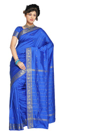 Art silk sari shown draped on a model