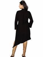 Black georgette kurti tunic shown draped on a model