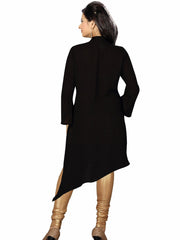 Black georgette kurti tunic shown draped on a model