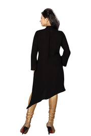 Black georgette kurti tunic shown draped on a model