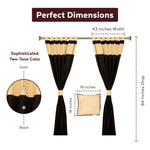 Black raw silk curtain and cushion cover set shown together