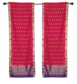 Sari rod pocket curtains hung at a window