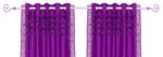 Violet sari grommet top curtains hung at a window