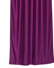 Wine sari grommet top curtains hung at a window