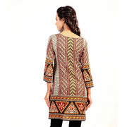 Sari kurti tunic shown draped on a model