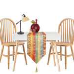 Art silk table runner running down a dining table