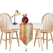 Art silk table runner running down a dining table