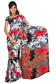 Georgette sari shown draped on a model