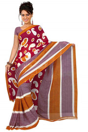 Georgette sari shown draped on a model