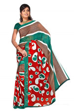 Georgette sari shown draped on a model
