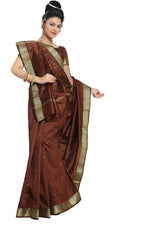 Art silk sari shown draped on a model