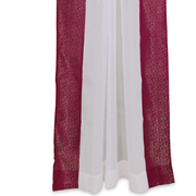 Maroon sheer tissue rod pocket curtains hung at a window